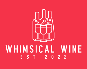 Minimalist Wine Drinking logo design