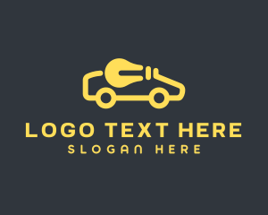 Yellow Electric Car Lightbulb logo