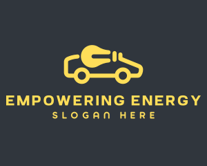 Yellow Electric Car Lightbulb logo design