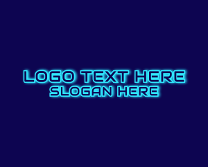 Futuristic Blue Neon Signage logo