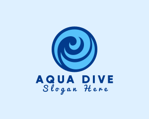 Ocean Wave Swirl logo design