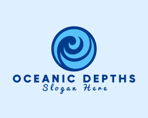 Ocean Wave Swirl logo design