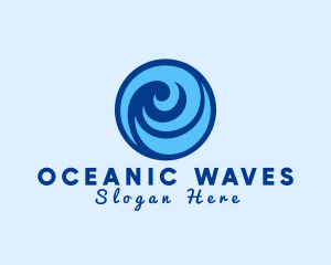 Ocean Wave Swirl logo design