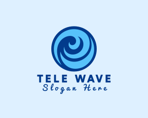 Ocean Wave Swirl logo design