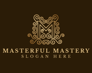 Luxury Gold Letter M logo design