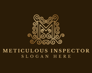 Luxury Gold Letter M logo design