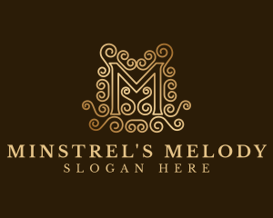 Luxury Gold Letter M logo design