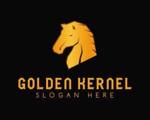 Wild Golden Mustang logo design