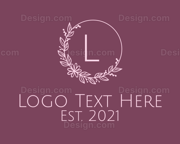 Floral Wedding Wreath Logo