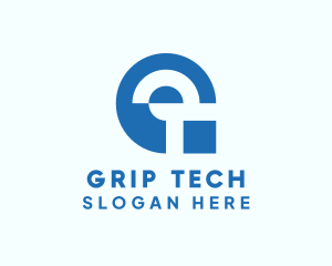 Blue Digital Tech Letter G logo design