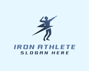 Athlete Human Lightning logo design