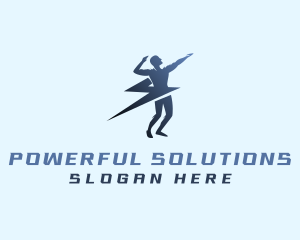 Athlete Human Lightning logo design