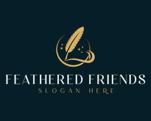 Feather Writer Author logo design