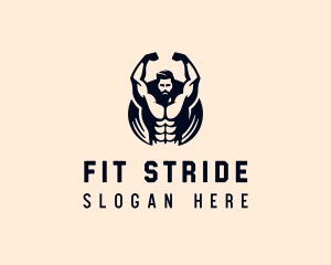 Weightlifter Training Fitness logo design