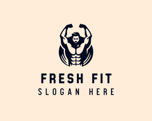 Weightlifter Training Fitness logo design