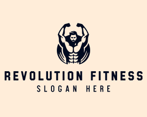 Weightlifter Training Fitness logo design