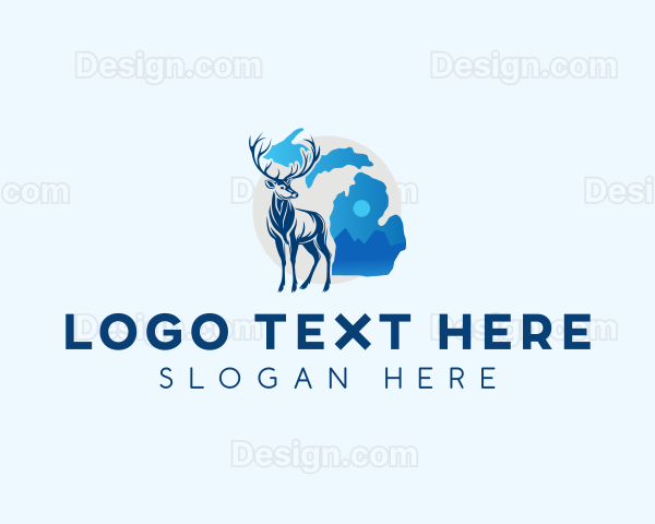 Michigan Deer Animal Logo