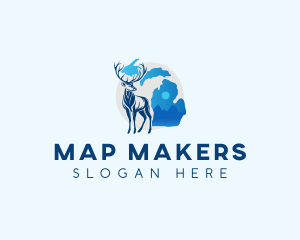 Michigan Deer Animal logo design