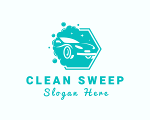 Car Cleaning Bubbles logo design