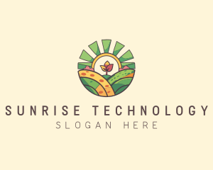 Sunrise Windmill Landscape logo