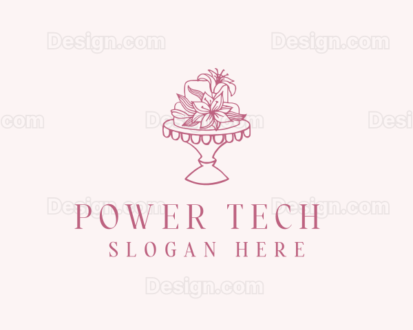 Floral Wedding Cake Logo