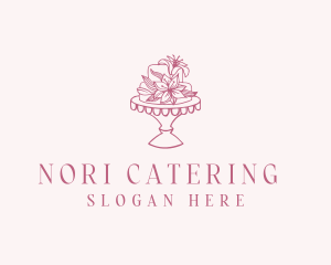 Floral Wedding Cake logo design