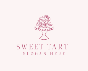 Floral Wedding Cake logo design