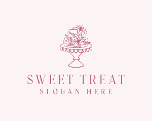 Floral Wedding Cake logo design