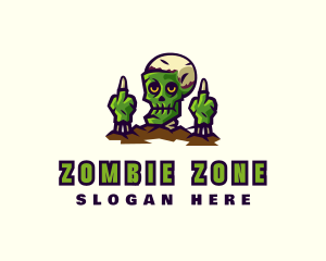 Offensive Buried Zombie logo design