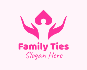 Pink Human Hands logo design