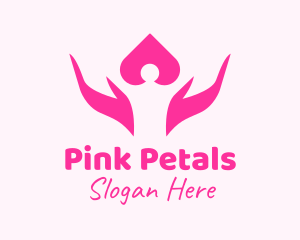 Pink Human Hands logo design