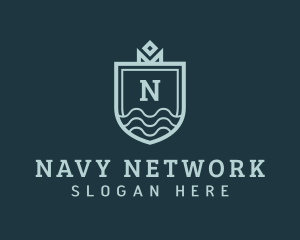 Shield Waves Crown logo