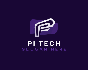 Media Tech Digital Letter P logo design