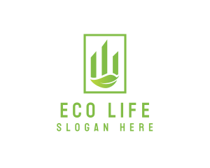 Eco City Building Leaf logo design