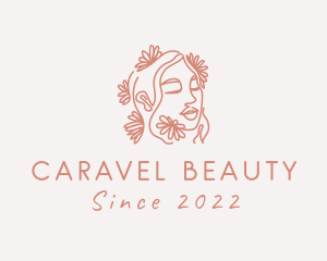 Flower Woman Beauty Cosmetics logo design