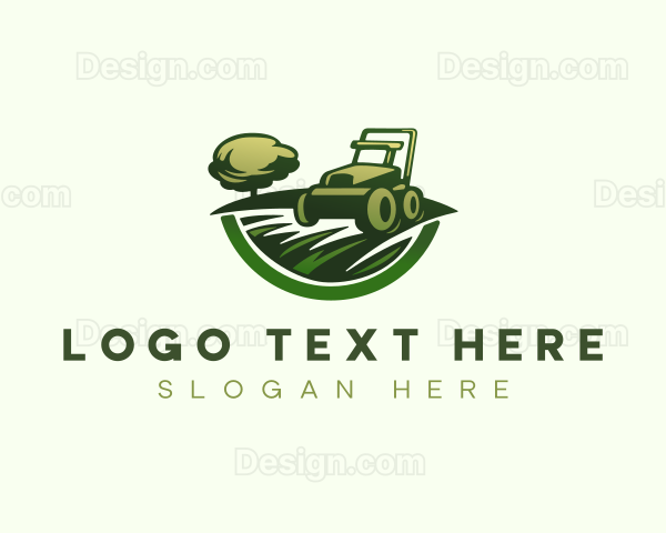 Lawn Mowing Landscape Logo