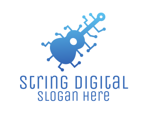 Digital Blue Guitar logo design