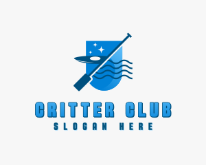 Paddleboarding Beach Watersports logo design