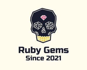 Crystal Gemstone Skull Skeleton logo