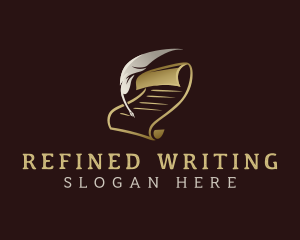 Writing Quill Feather logo design