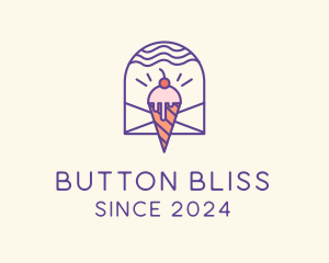 Ice Cream Sugar Badge logo design