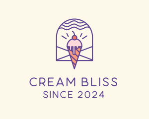 Ice Cream Sugar Badge logo design