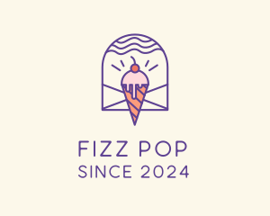 Ice Cream Sugar Badge logo design