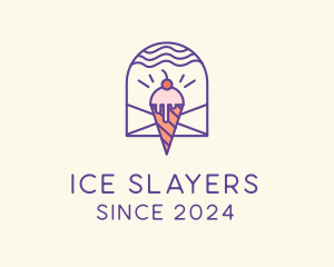 Ice Cream Sugar Badge logo design