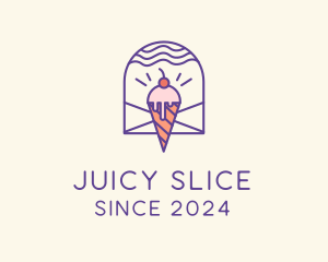 Ice Cream Sugar Badge logo design