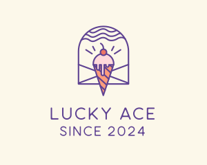 Ice Cream Sugar Badge logo design