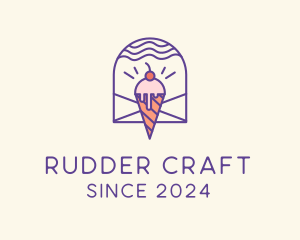 Ice Cream Sugar Badge logo design