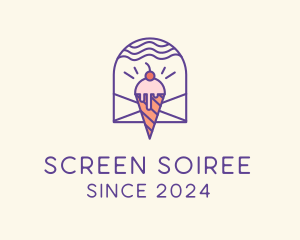 Ice Cream Sugar Badge logo design