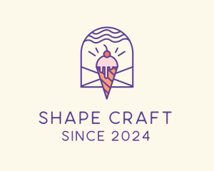 Ice Cream Sugar Badge logo design