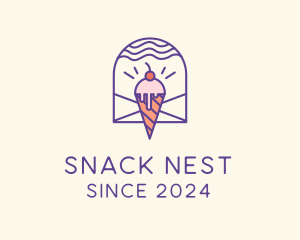 Ice Cream Sugar Badge logo design